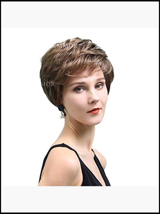 Pixie Cut Wig with Bangs Short Natural Daily Use Hairpiece Heat Resistant main image 6